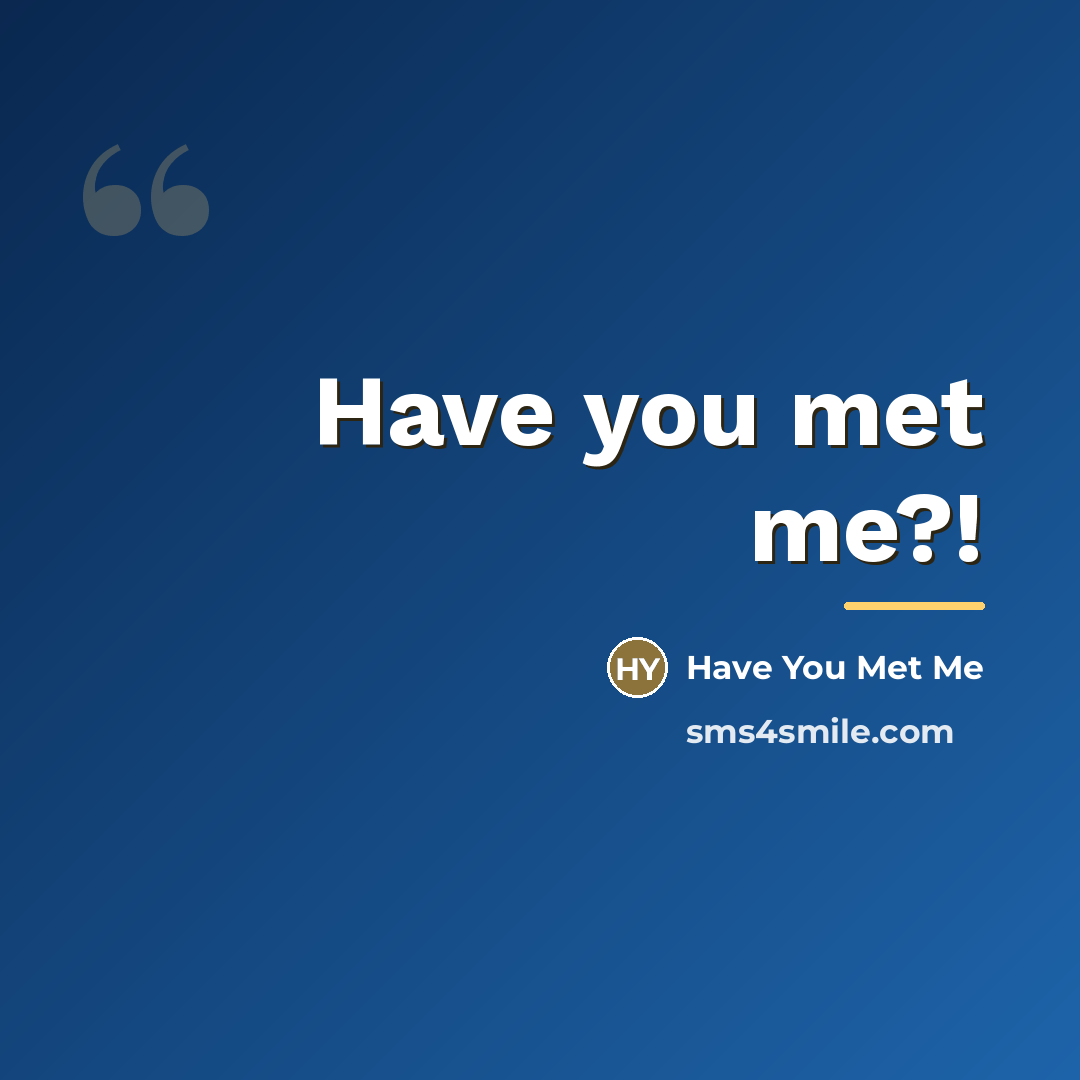 “Have you met me?!…” quote by Have You Met Me