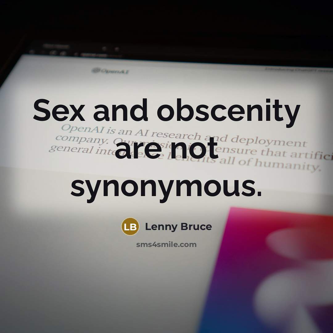 “Sex and obscenity are not synonymous.…” quote by Lenny Bruce