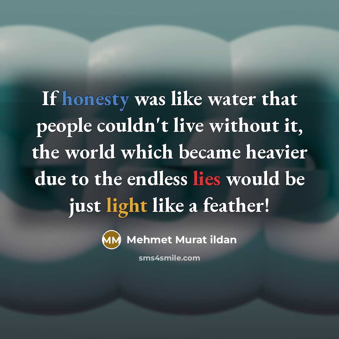 “If honesty was like water that people couldn't live without…” quote by Mehmet Murat Ildan