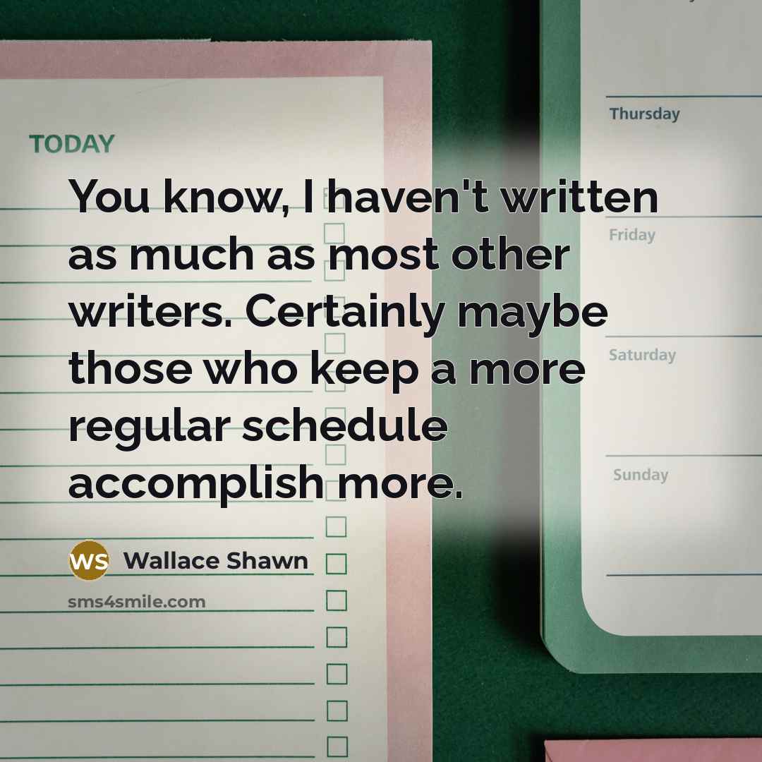 “You know, I haven't written as much as most other…” quote by Wallace Shawn