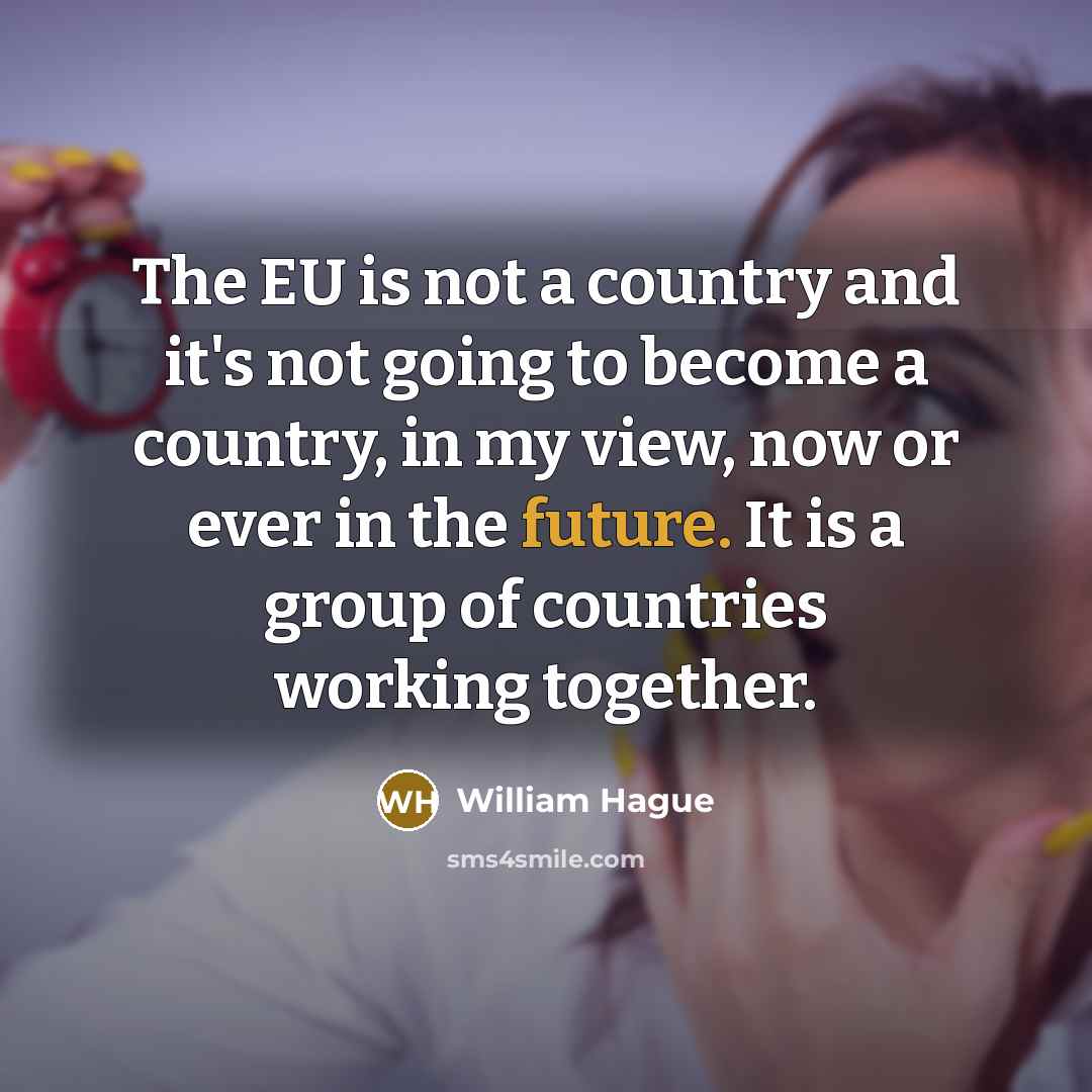 “The EU is not a country and it's not going…” quote by William Hague