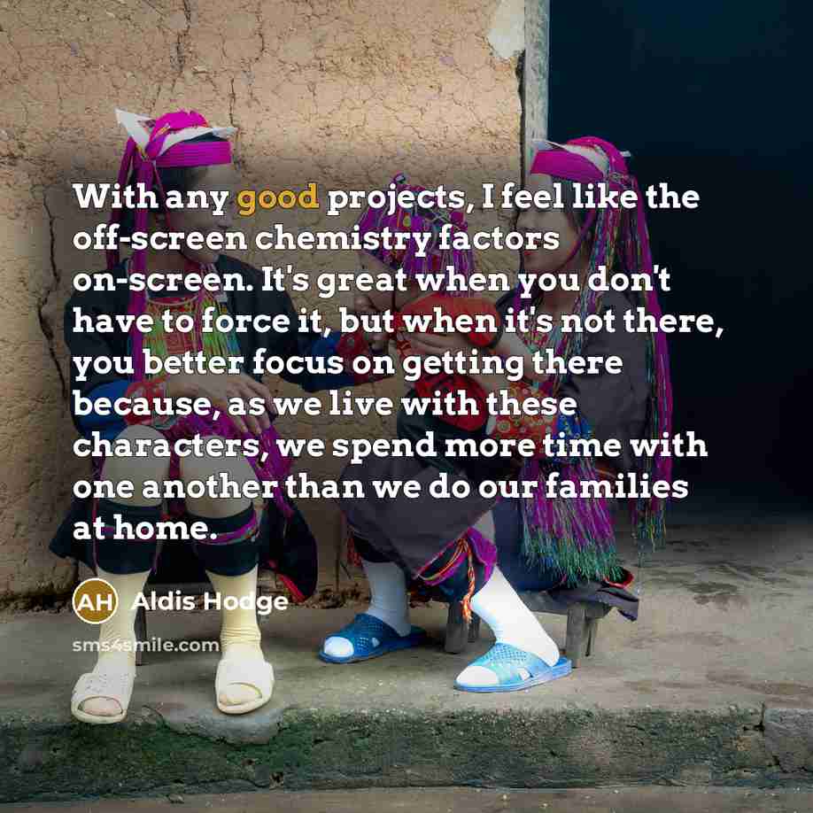“With any good projects, I feel like the off-screen chemistry…” quote by Aldis Hodge