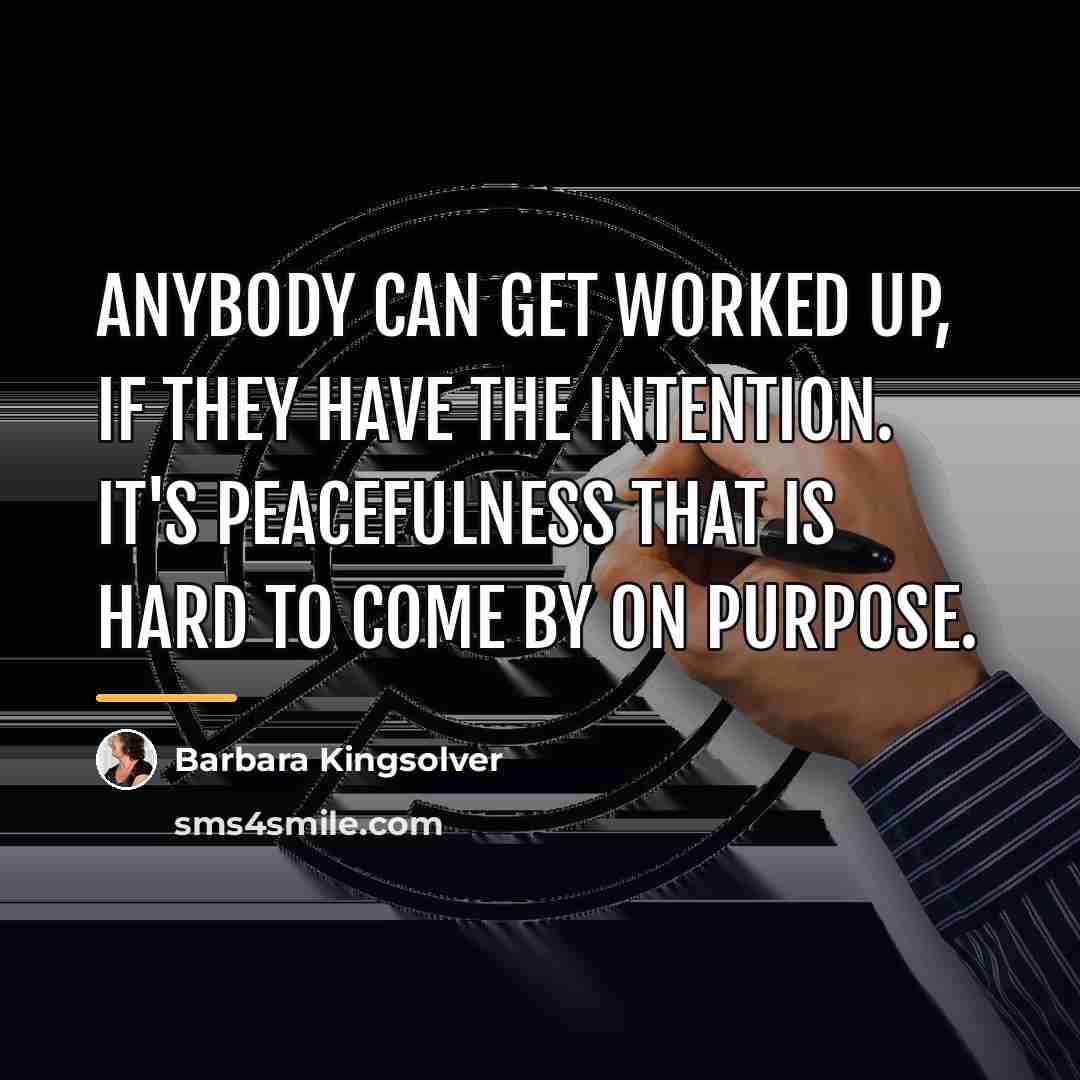 “Anybody can get worked up, if they have the intention.…” quote by Barbara Kingsolver
