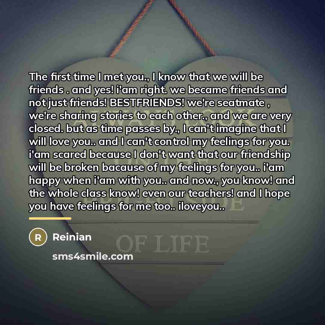 “The first time I met you., I know that we…” quote by Reinian