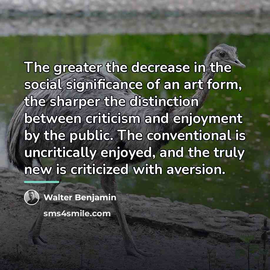 “The greater the decrease in the social significance of an…” quote by Walter Benjamin