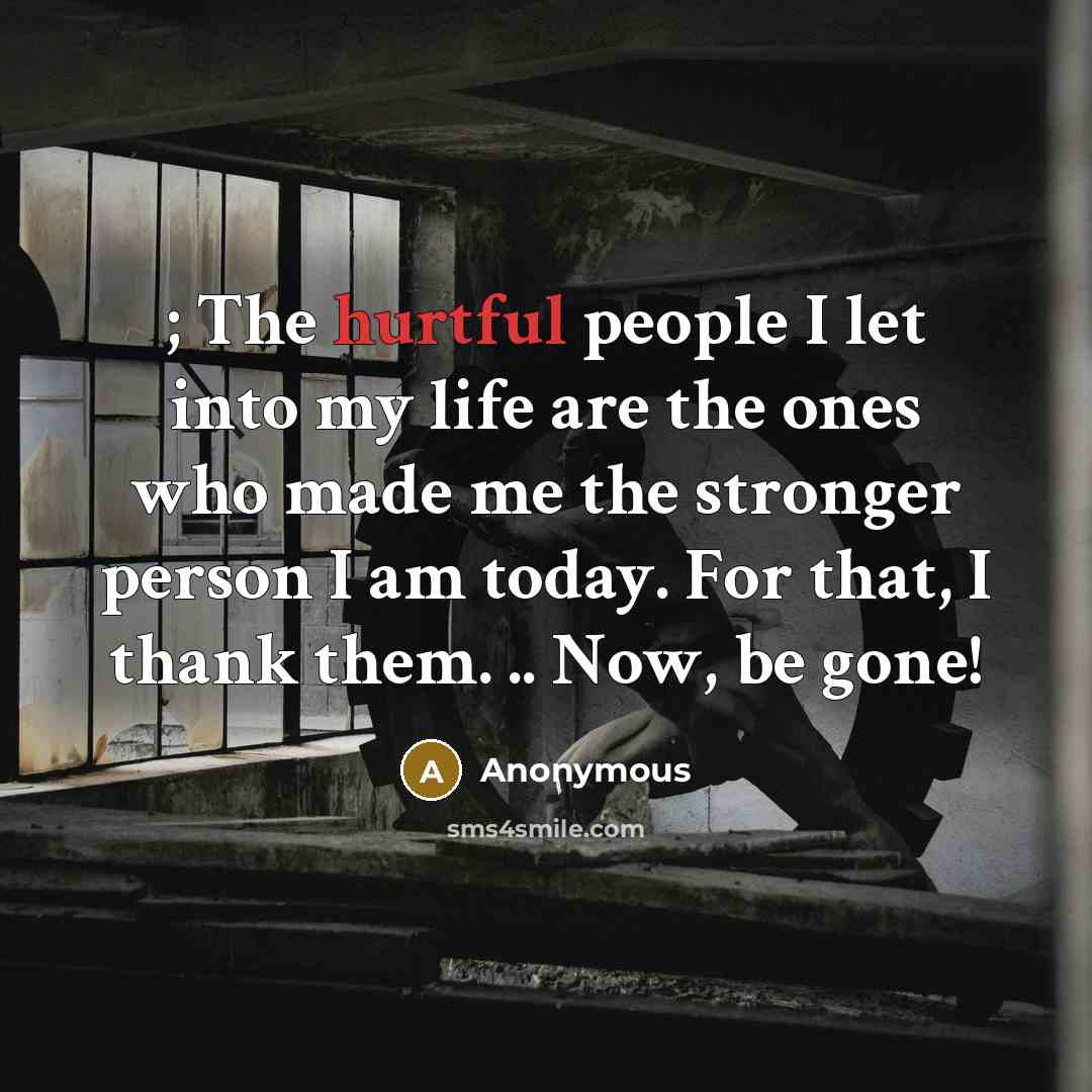 “; The hurtful people I let into my life are…” quote by Anonymous