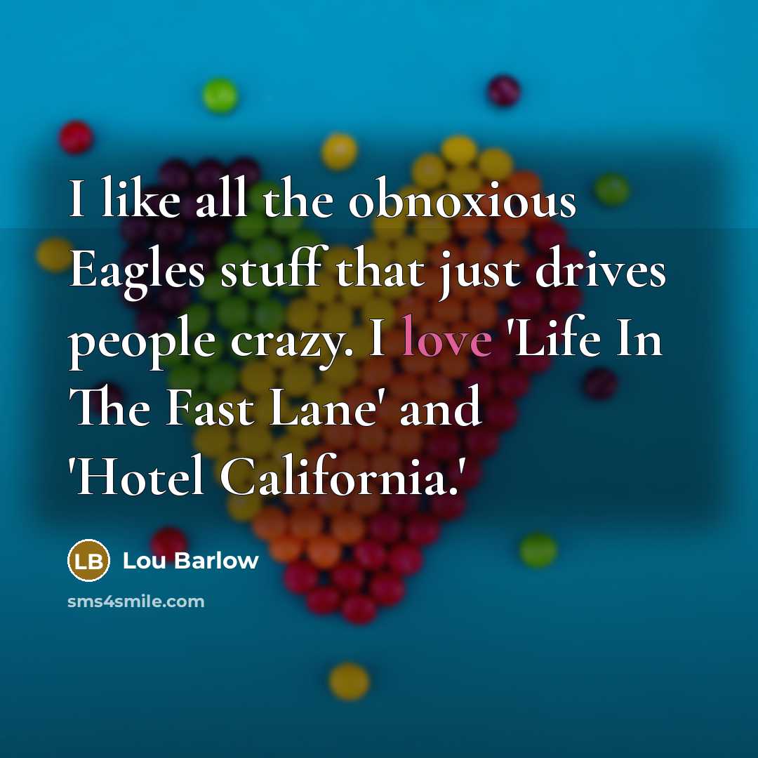 “I like all the obnoxious Eagles stuff that just drives…” quote by Lou Barlow