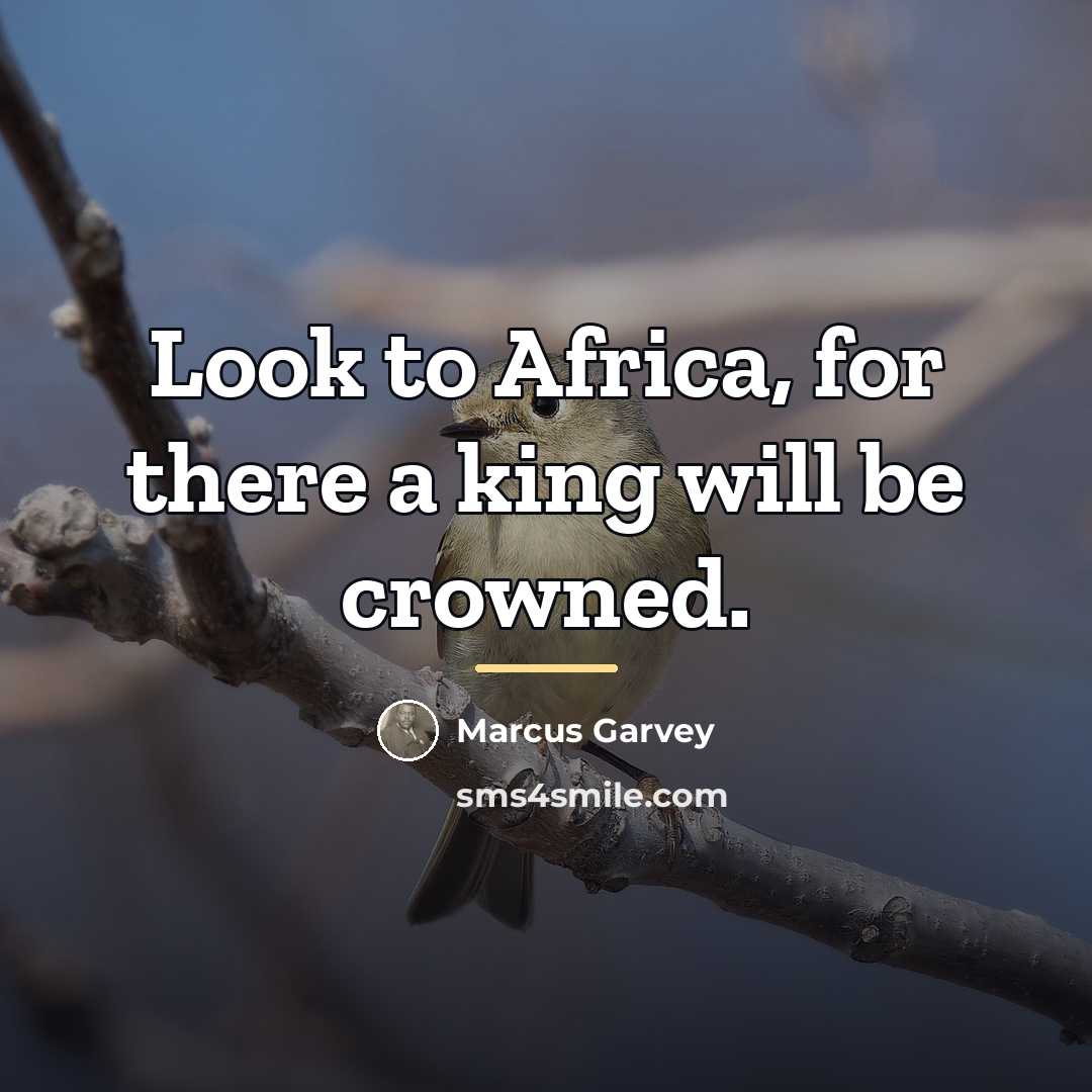 “Look to Africa, for there a king will be crowned.…” quote by Marcus Garvey