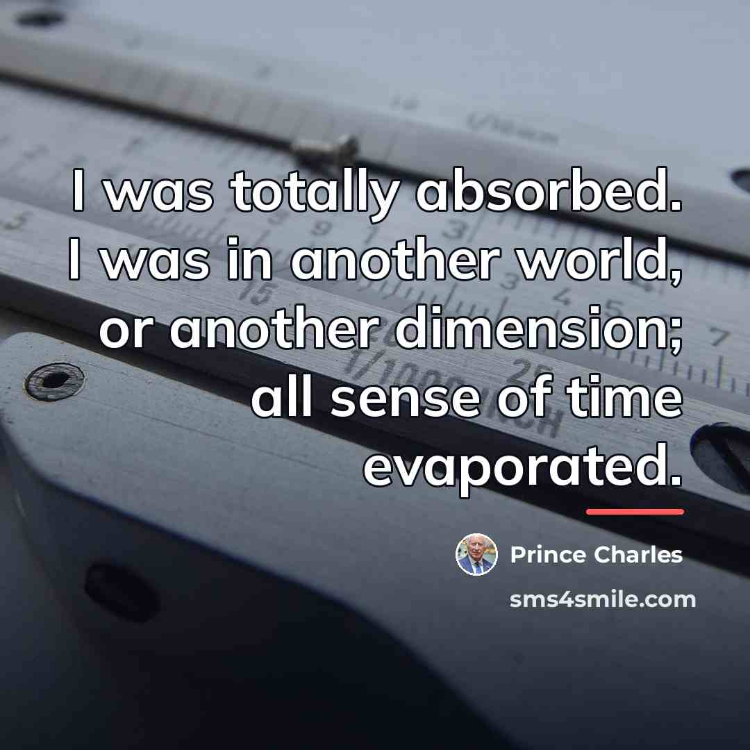 “I was totally absorbed. I was in another world, or…” quote by Prince Charles