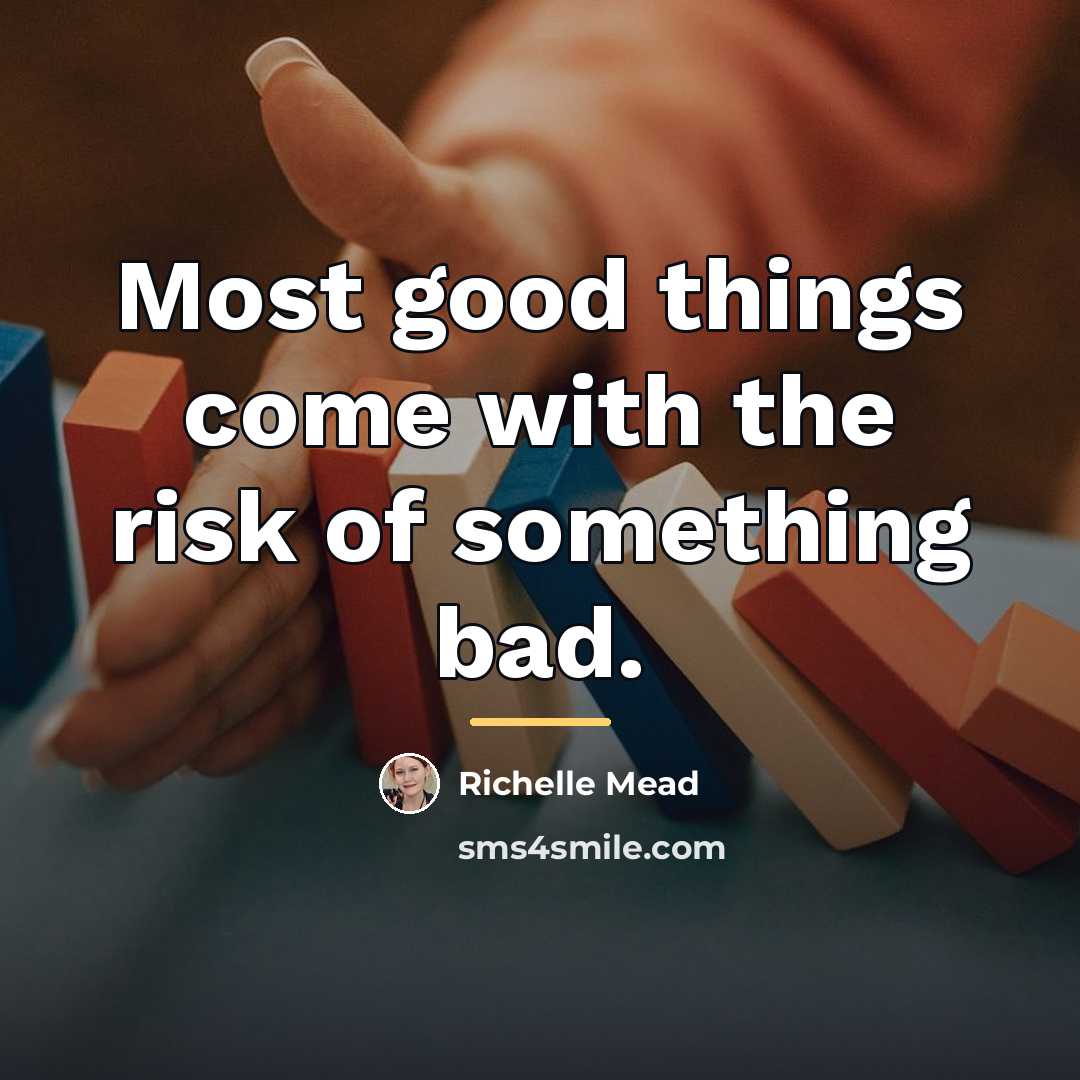 “Most good things come with the risk of something bad.…” quote by Richelle Mead