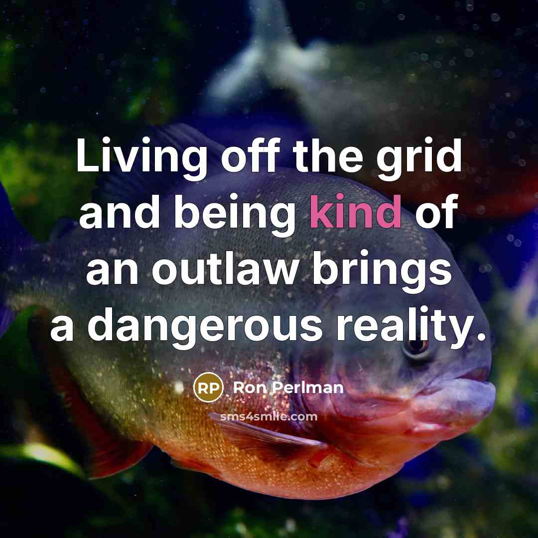 “Living off the grid and being kind of an outlaw…” quote by Ron Perlman