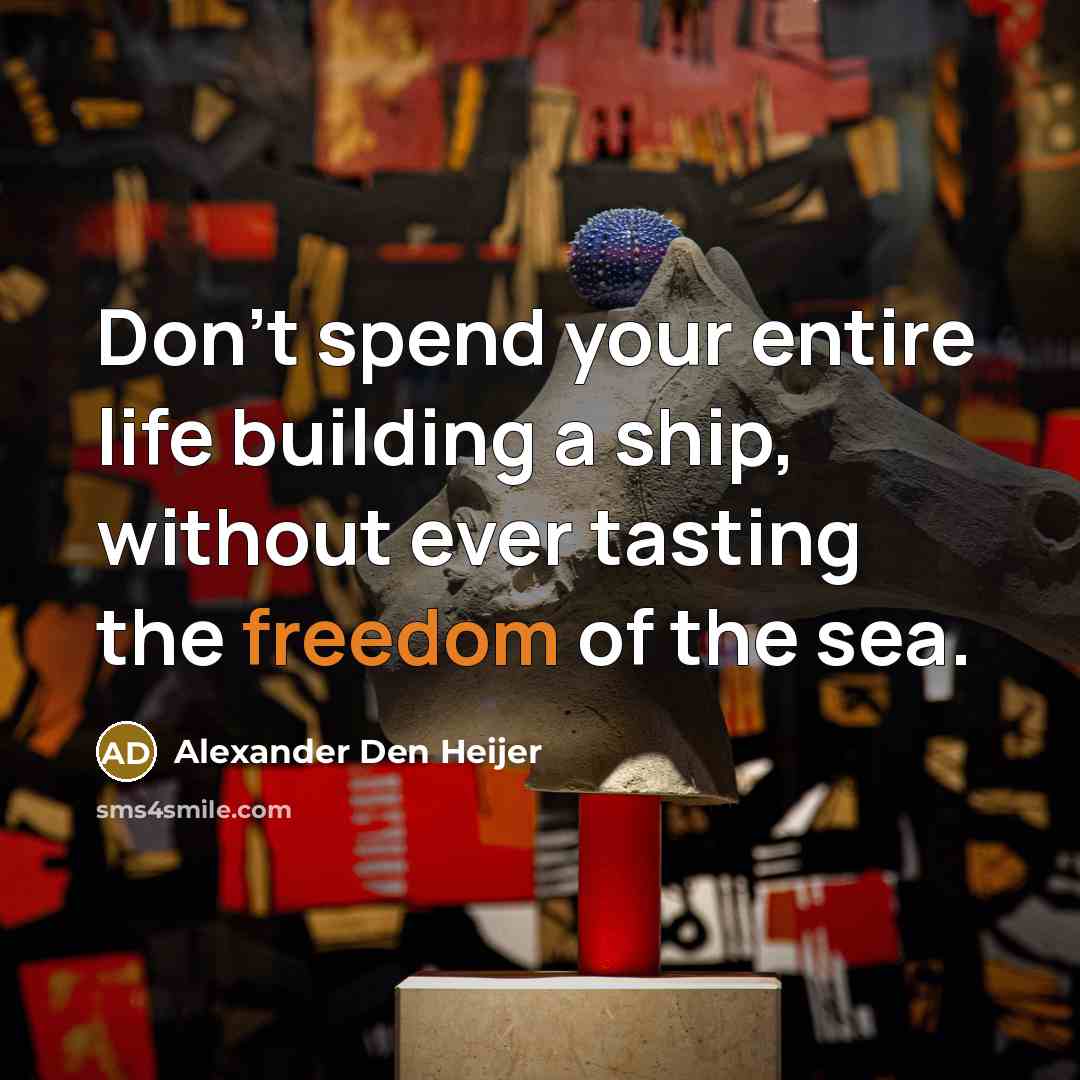 “Don't spend your entire life building a ship, without ever…” quote by Alexander Den Heijer
