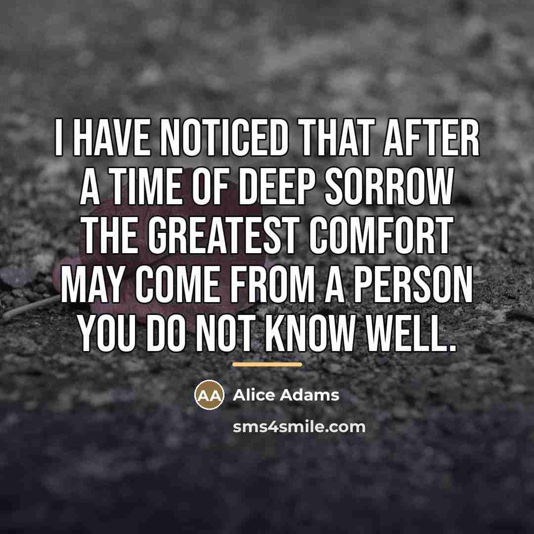 “I have noticed that after a time of deep sorrow…” quote by Alice Adams
