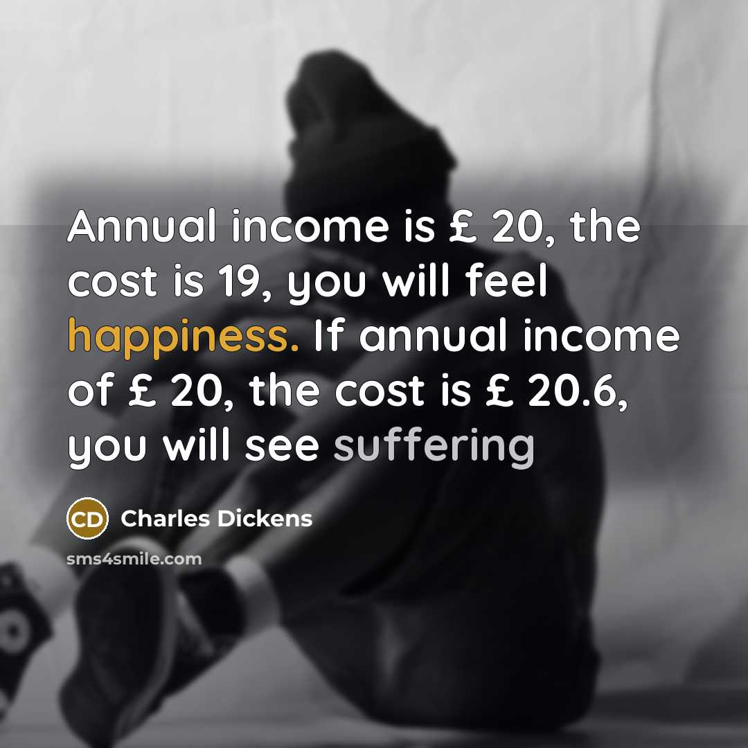 “Annual income is £ 20, the cost is 19, you…” quote by Charles Dickens