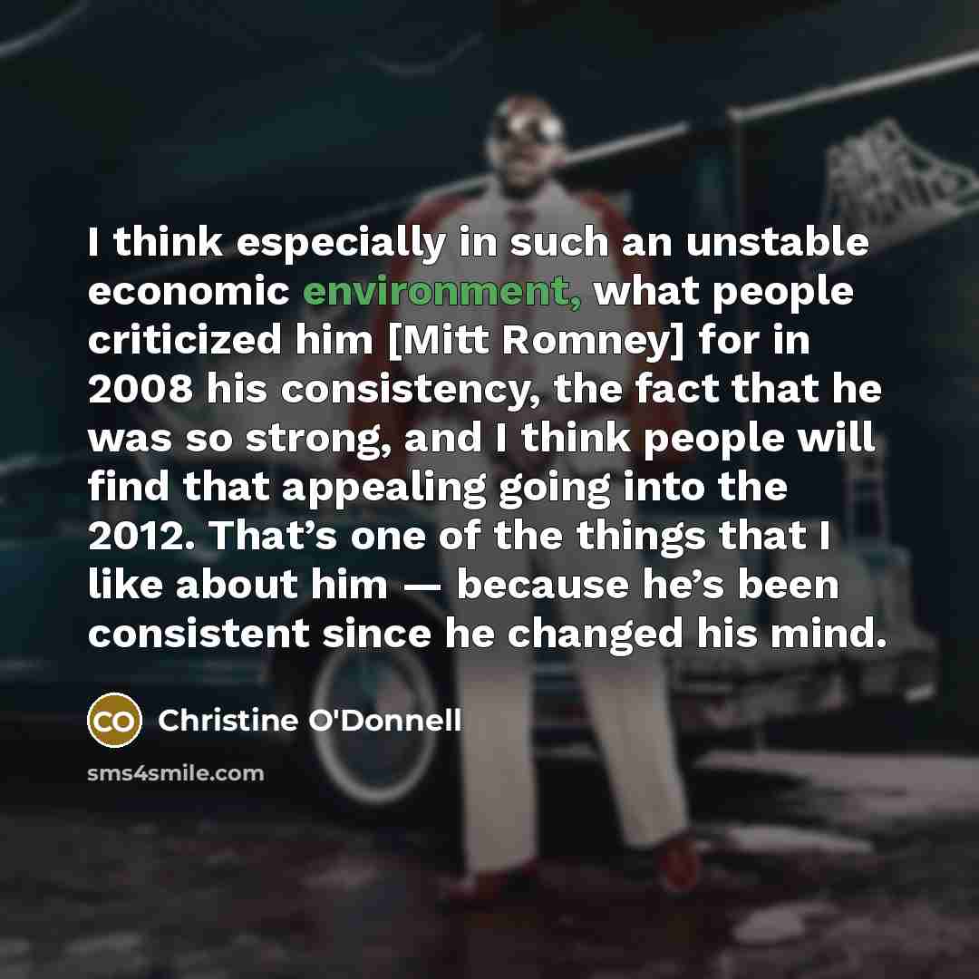 “I think especially in such an unstable economic environment, what…” quote by Christine O'Donnell