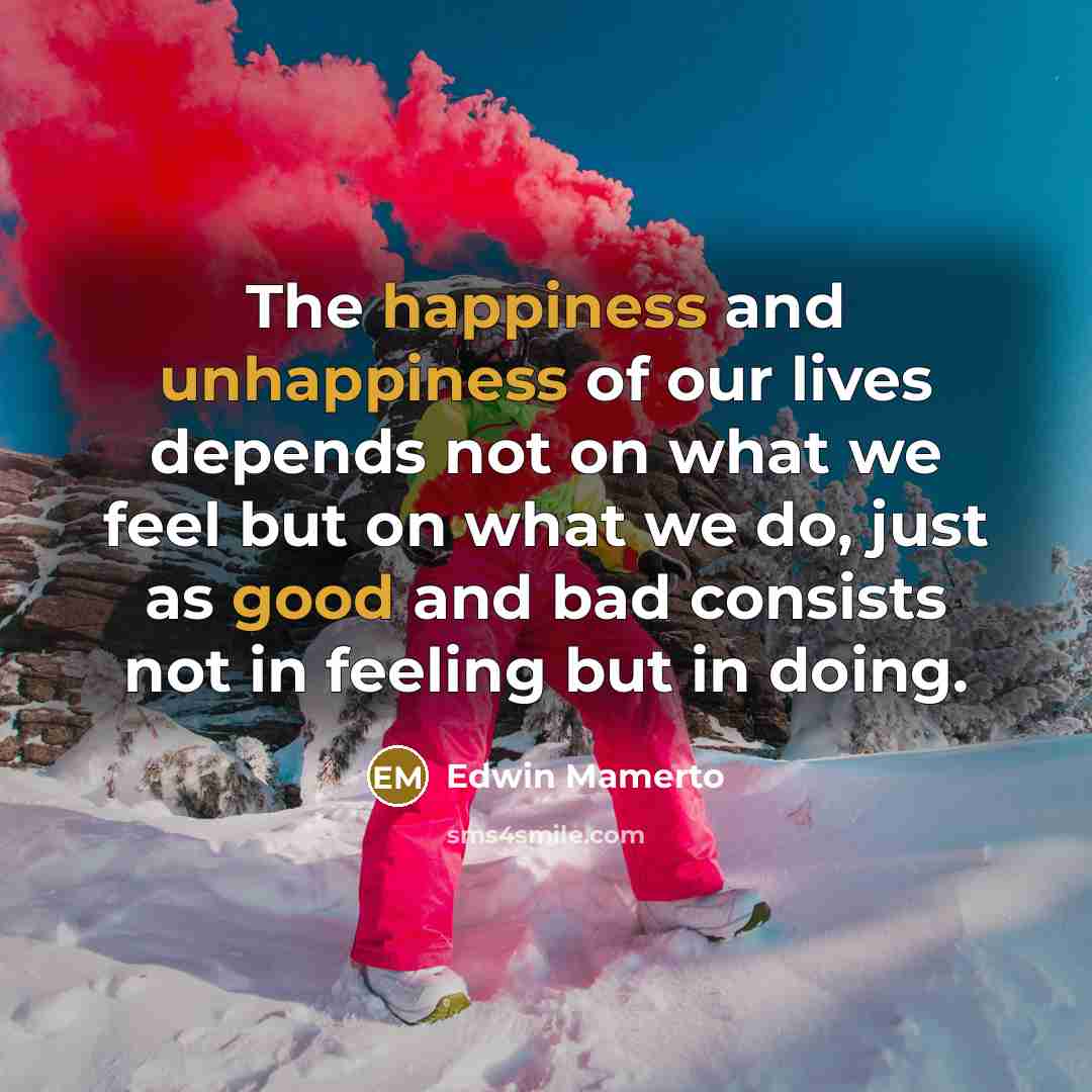 “The happiness and unhappiness of our lives depends not on…” quote by Edwin Mamerto