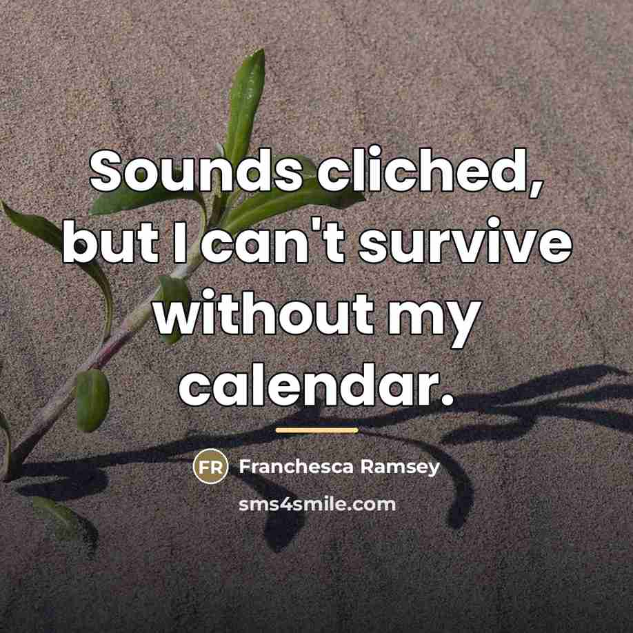 “Sounds cliched, but I can't survive without my calendar.…” quote by Franchesca Ramsey