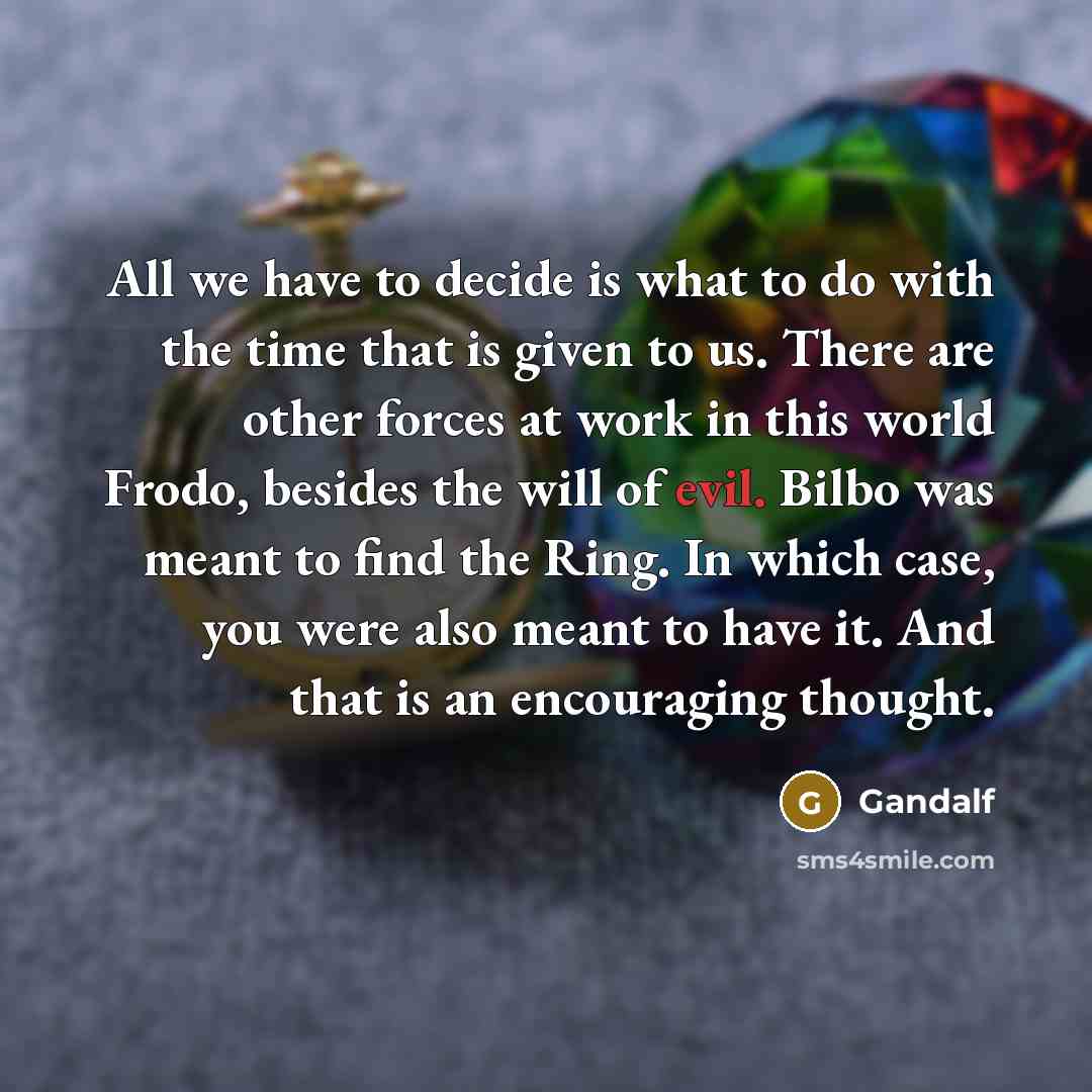 “All we have to decide is what to do with…” quote by Gandalf
