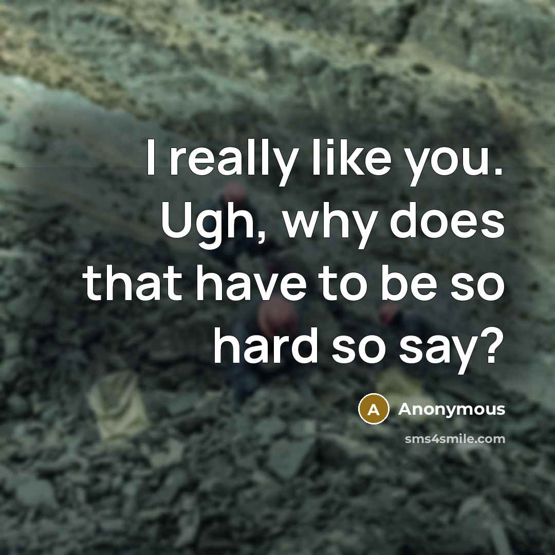 “I really like you. Ugh, why does that have to be so hard so say?” quote by Anonymous
