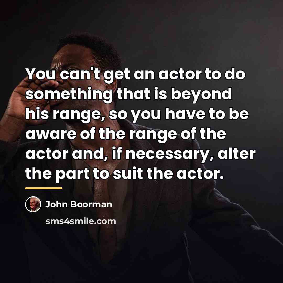 “You can't get an actor to do something that is…” quote by John Boorman