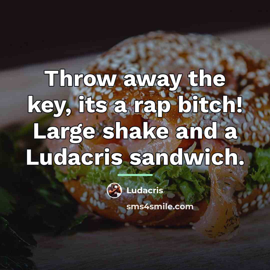 “Throw away the key, its a rap bitch! Large shake…” quote by Ludacris