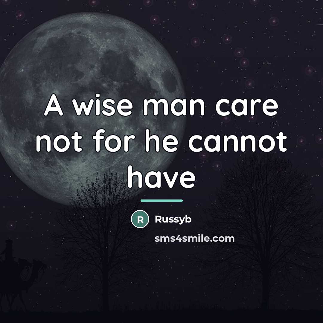 “A wise man care not for he cannot have…” quote by Russyb
