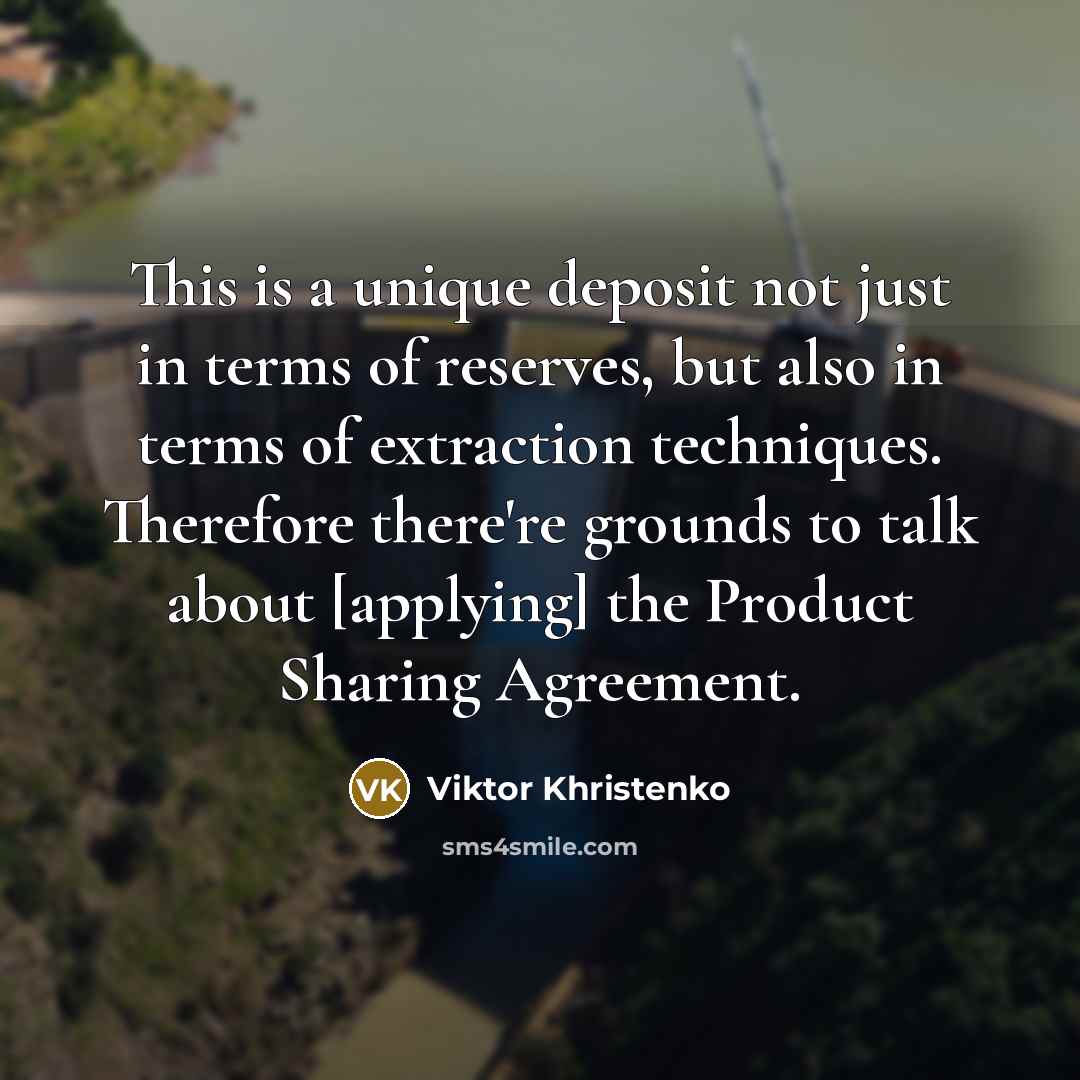 “This is a unique deposit not just in terms of…” quote by Viktor Khristenko