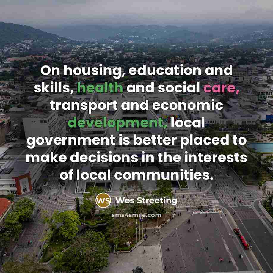 “On housing, education and skills, health and social care, transport…” quote by Wes Streeting