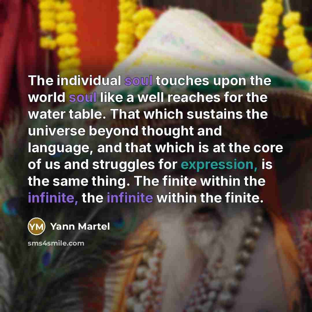 “The individual soul touches upon the world soul like a…” quote by Yann Martel