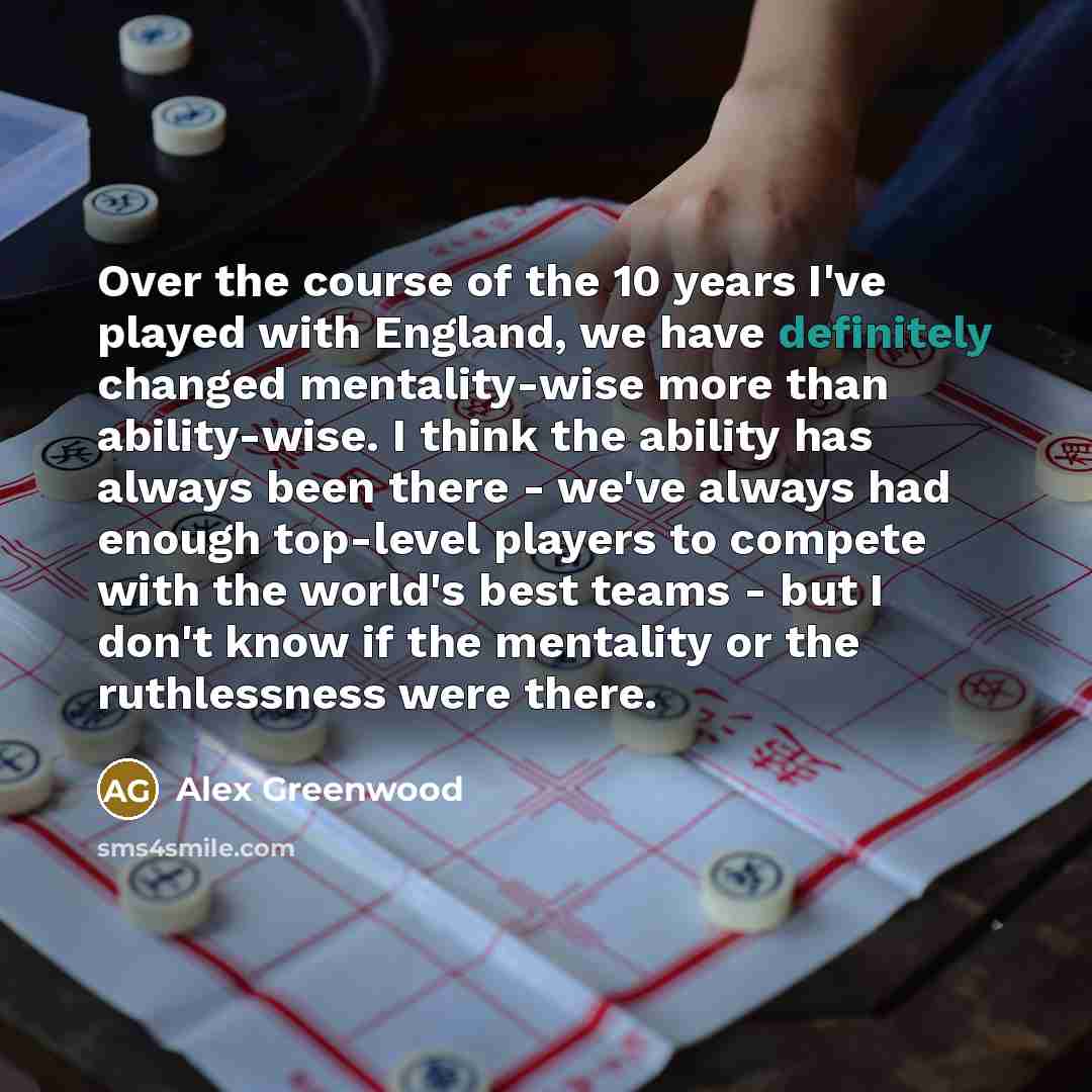 “Over the course of the 10 years I've played with…” quote by Alex Greenwood