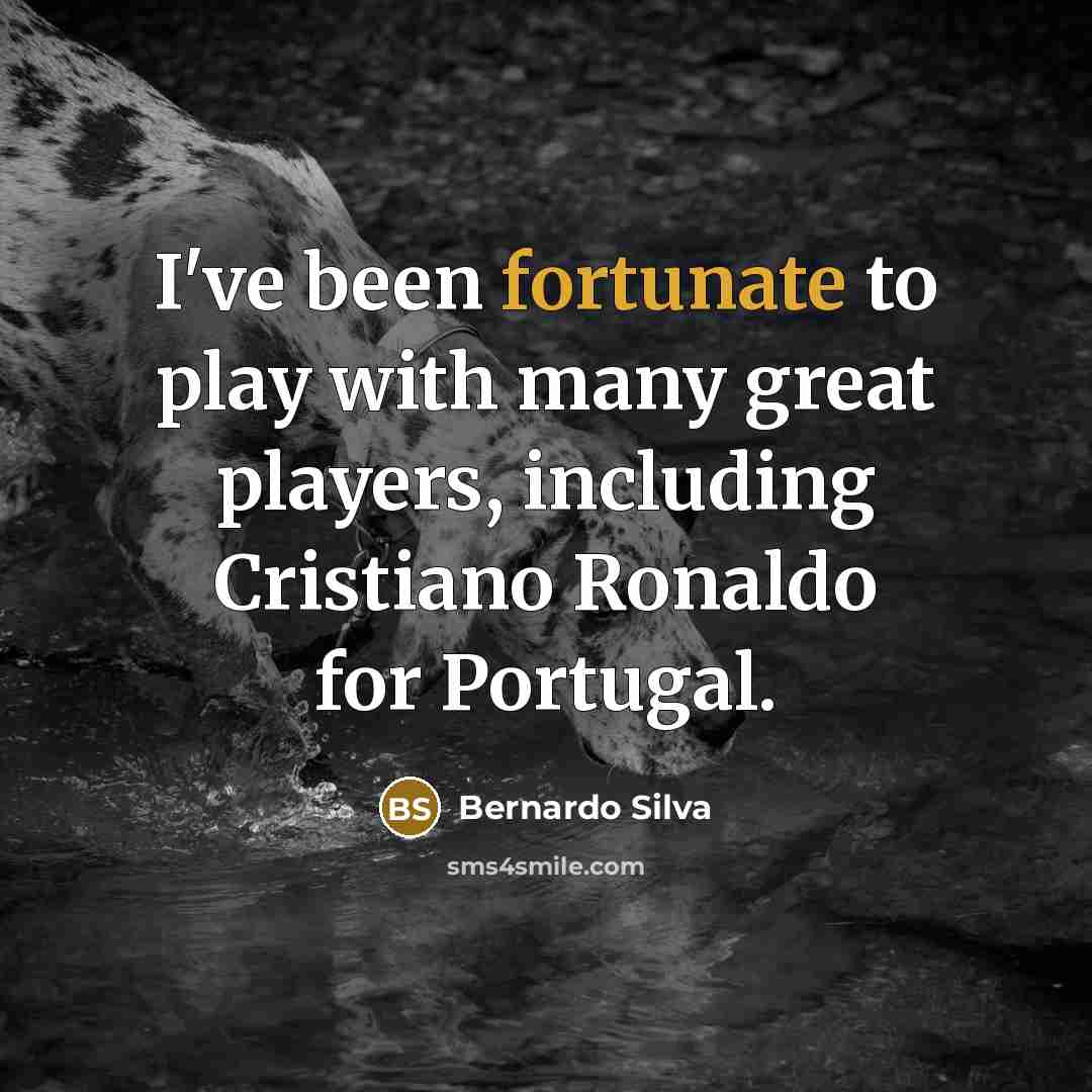 “I've been fortunate to play with many great players, including…” quote by Bernardo Silva