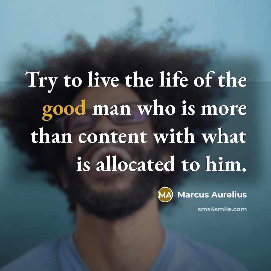 “Try to live the life of the good man who…” quote by Marcus Aurelius