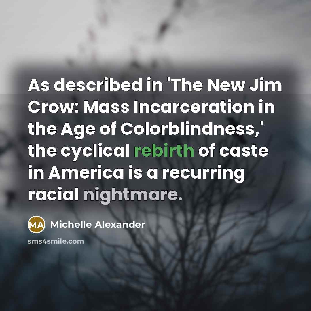 “As described in 'The New Jim Crow: Mass Incarceration in…” quote by Michelle Alexander