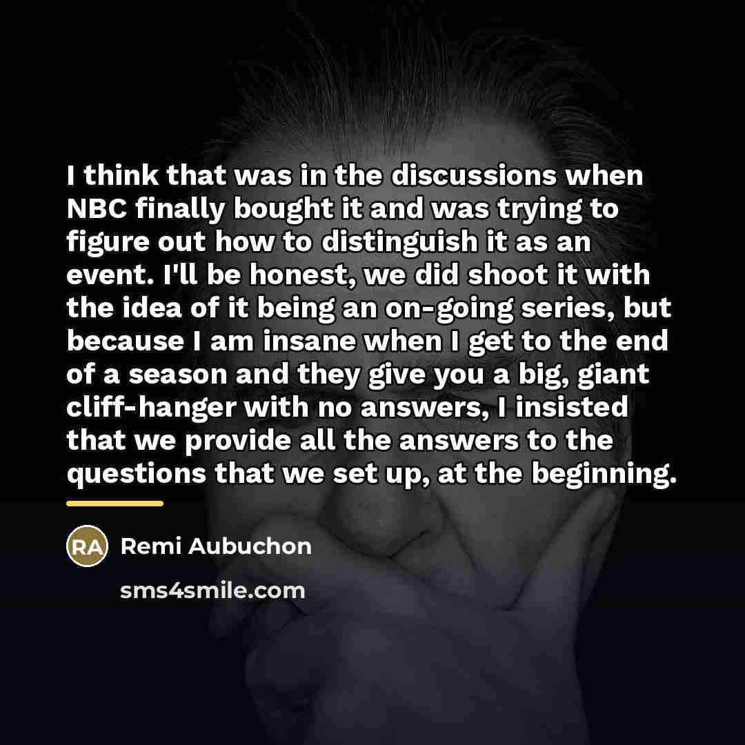 “I think that was in the discussions when NBC finally…” quote by Remi Aubuchon