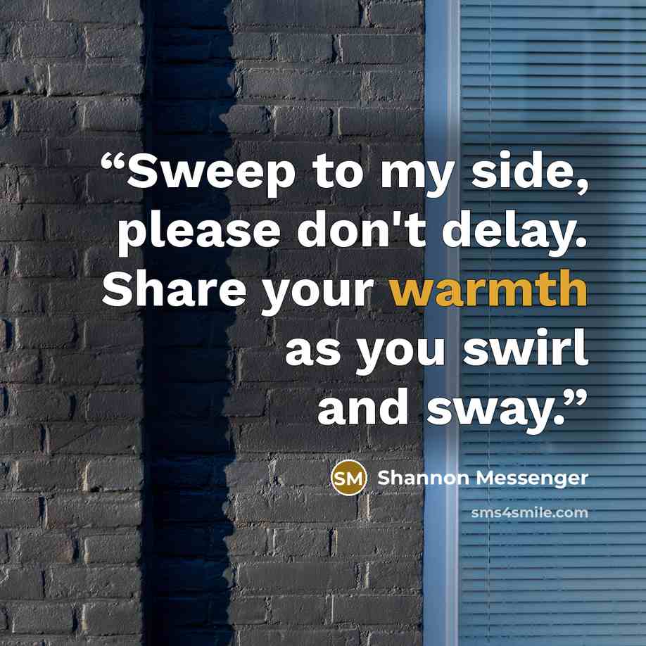 “Sweep to my side, please don't delay. Share your warmth as you swirl and sway.” quote by Shannon Messenger