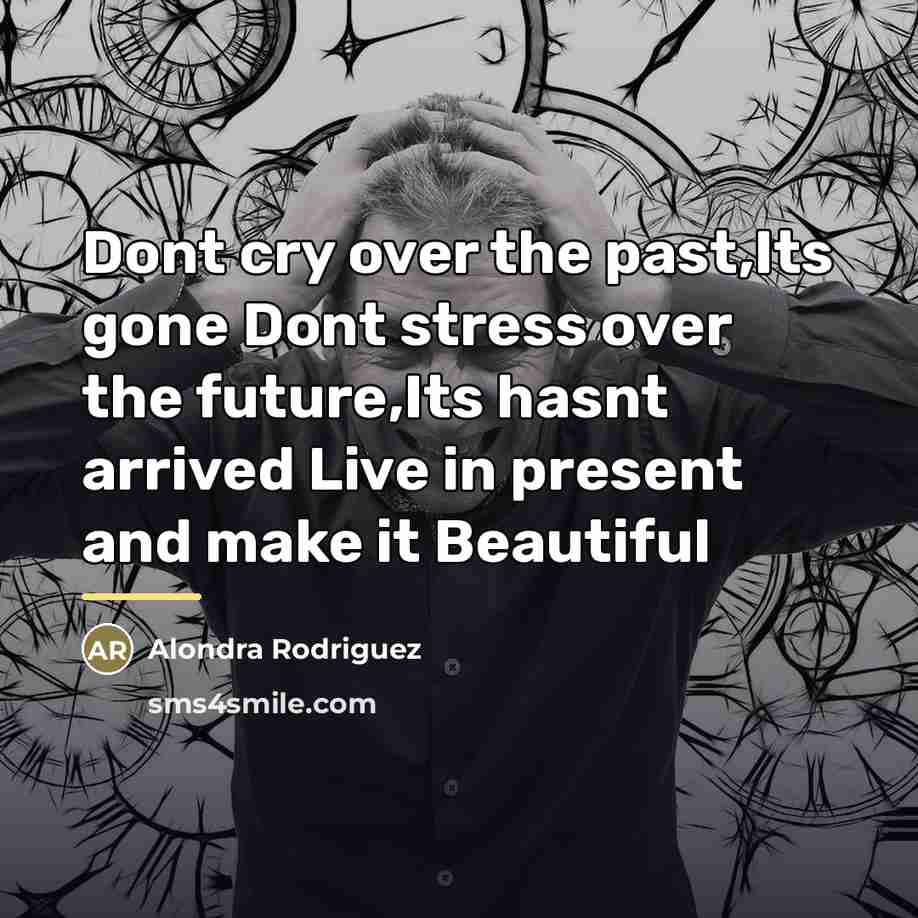 “Dont cry over the past,Its gone Dont stress over the…” quote by Alondra Rodriguez