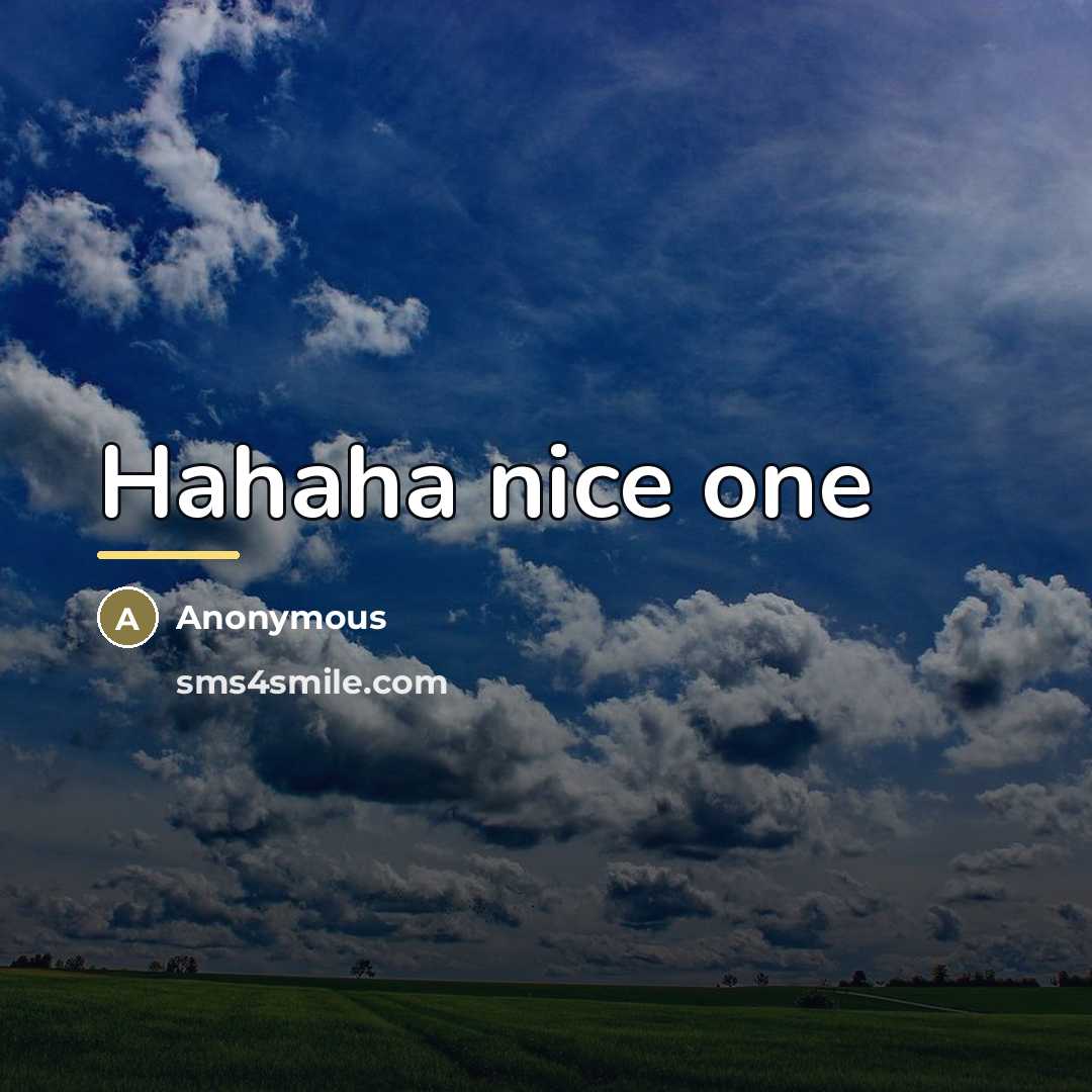 “Hahaha nice one…” quote by Anonymous