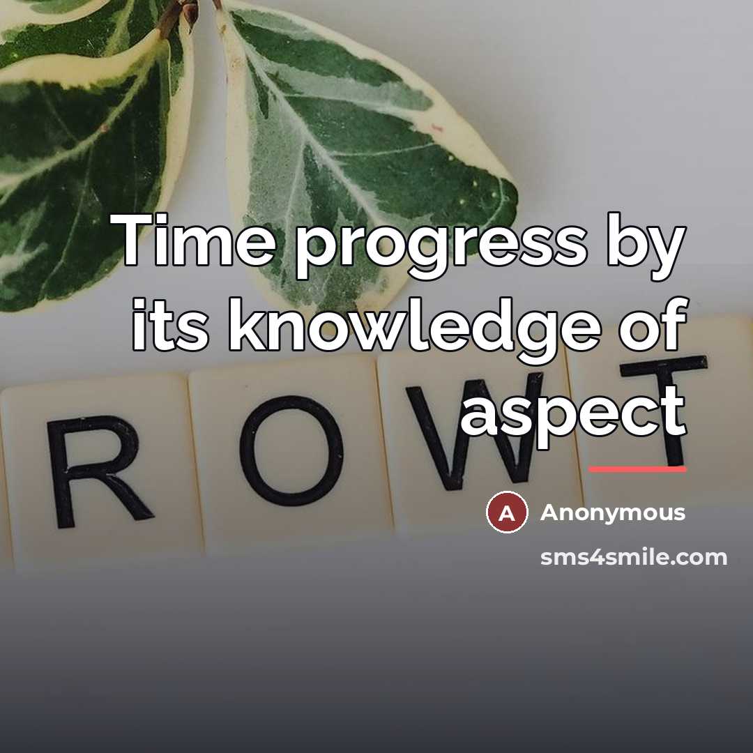“Time progress by its knowledge of aspect…” quote by Anonymous