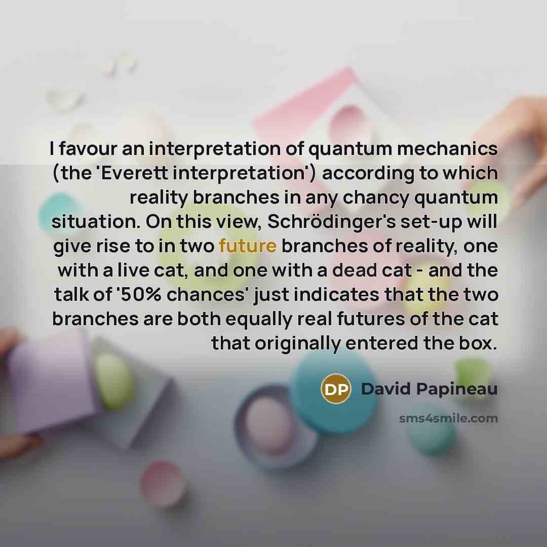“I favour an interpretation of quantum mechanics (the 'Everett interpretation')…” quote by David Papineau