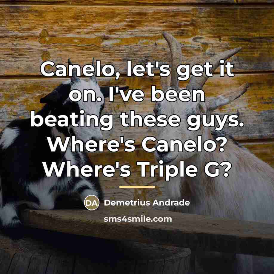 “Canelo, let's get it on. I've been beating these guys.…” quote by Demetrius Andrade