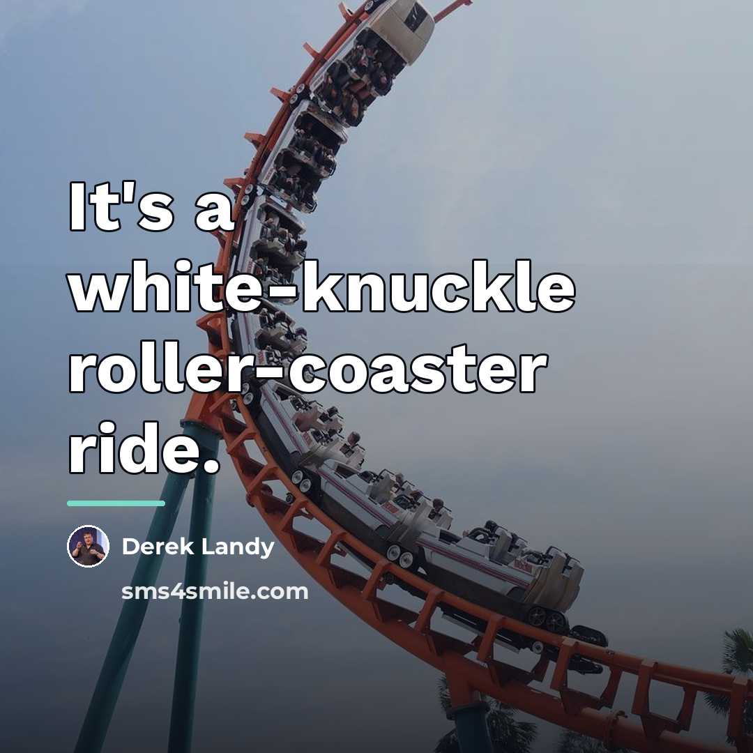 “It's a white-knuckle roller-coaster ride.…” quote by Derek Landy