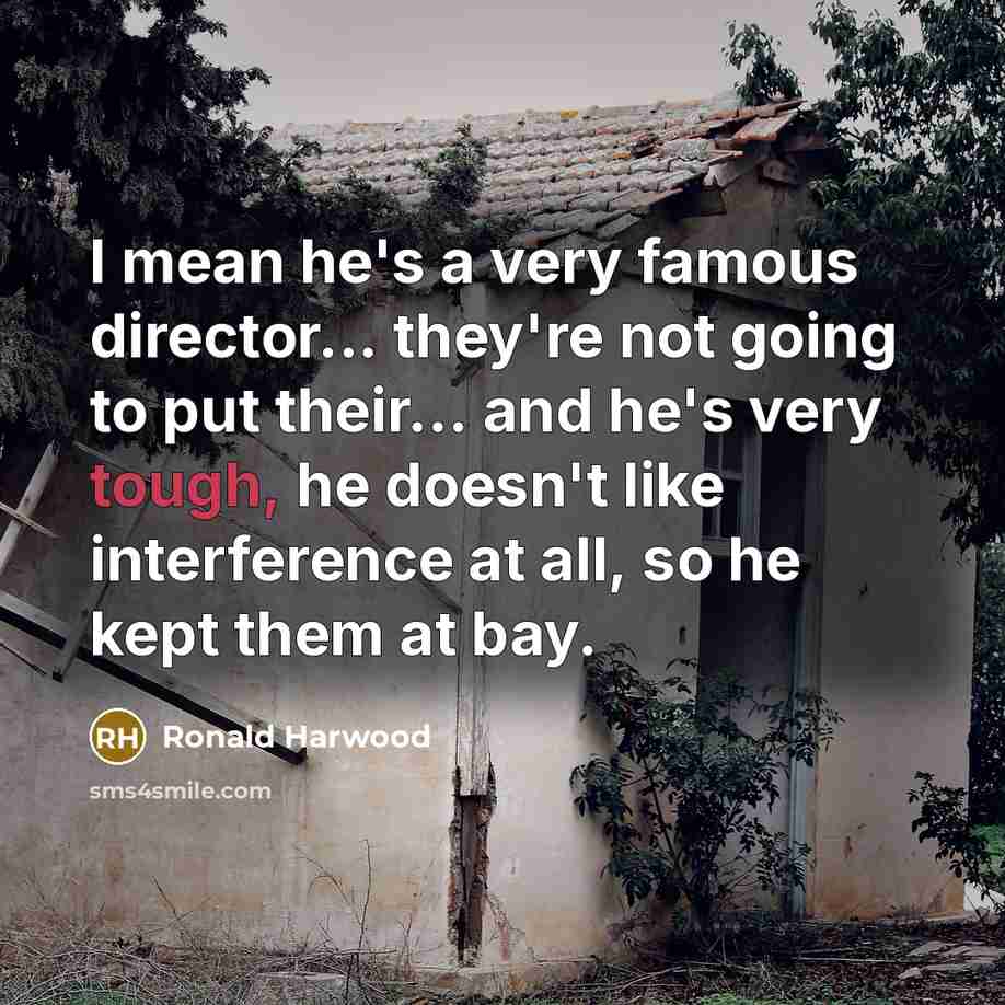 “I mean he's a very famous director... they're not going…” quote by Ronald Harwood