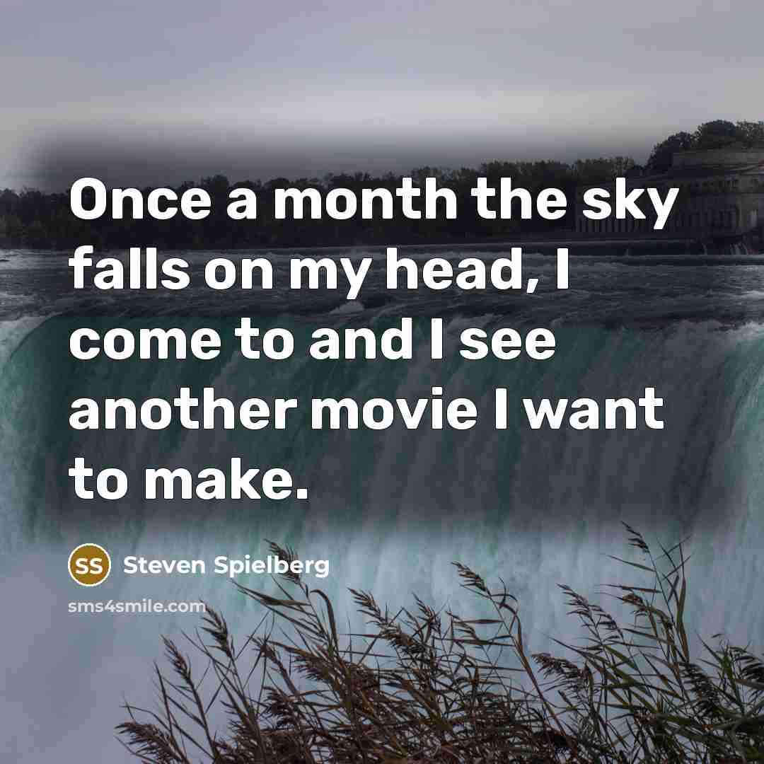 “Once a month the sky falls on my head, I…” quote by Steven Spielberg