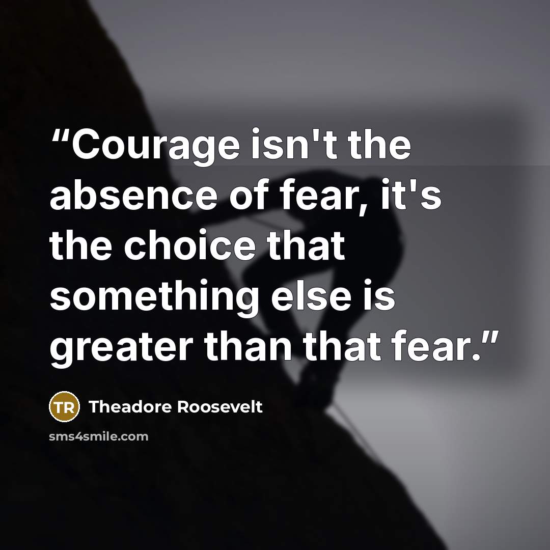 “Courage isn't the absence of fear, it's the choice that something else is greater than that fear.” quote by Theadore Roosevelt