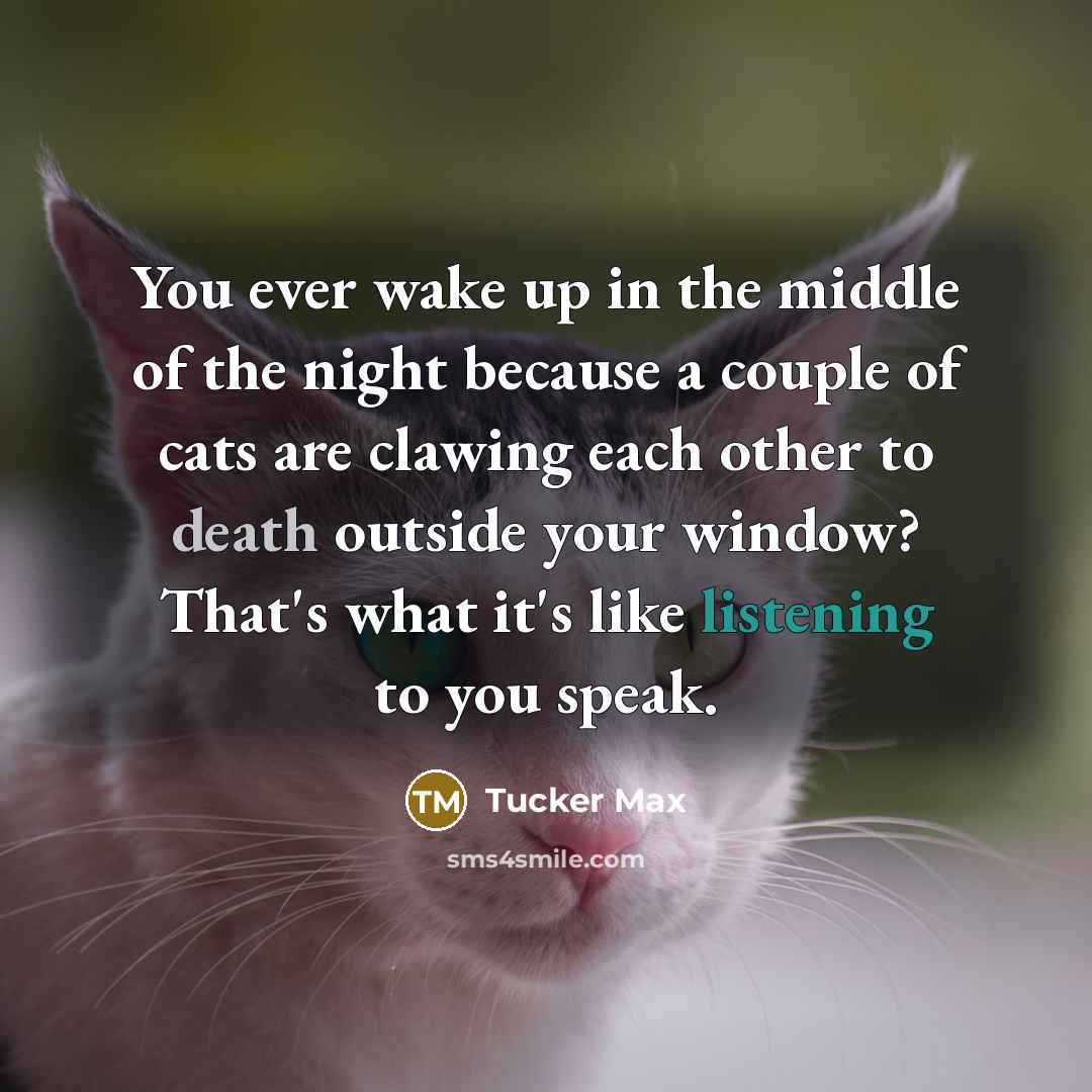“You ever wake up in the middle of the night…” quote by Tucker Max