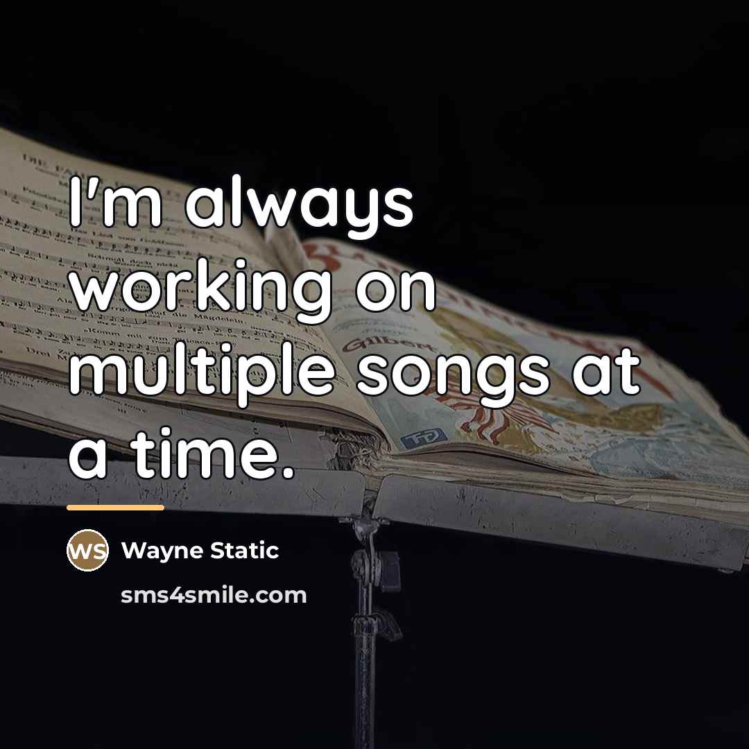 “I'm always working on multiple songs at a time.…” quote by Wayne Static