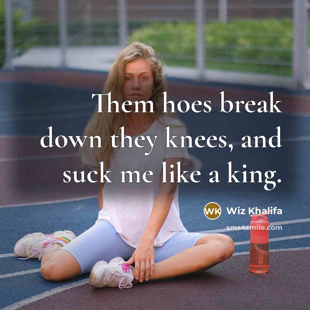“Them hoes break down they knees, and suck me like…” quote by Wiz Khalifa