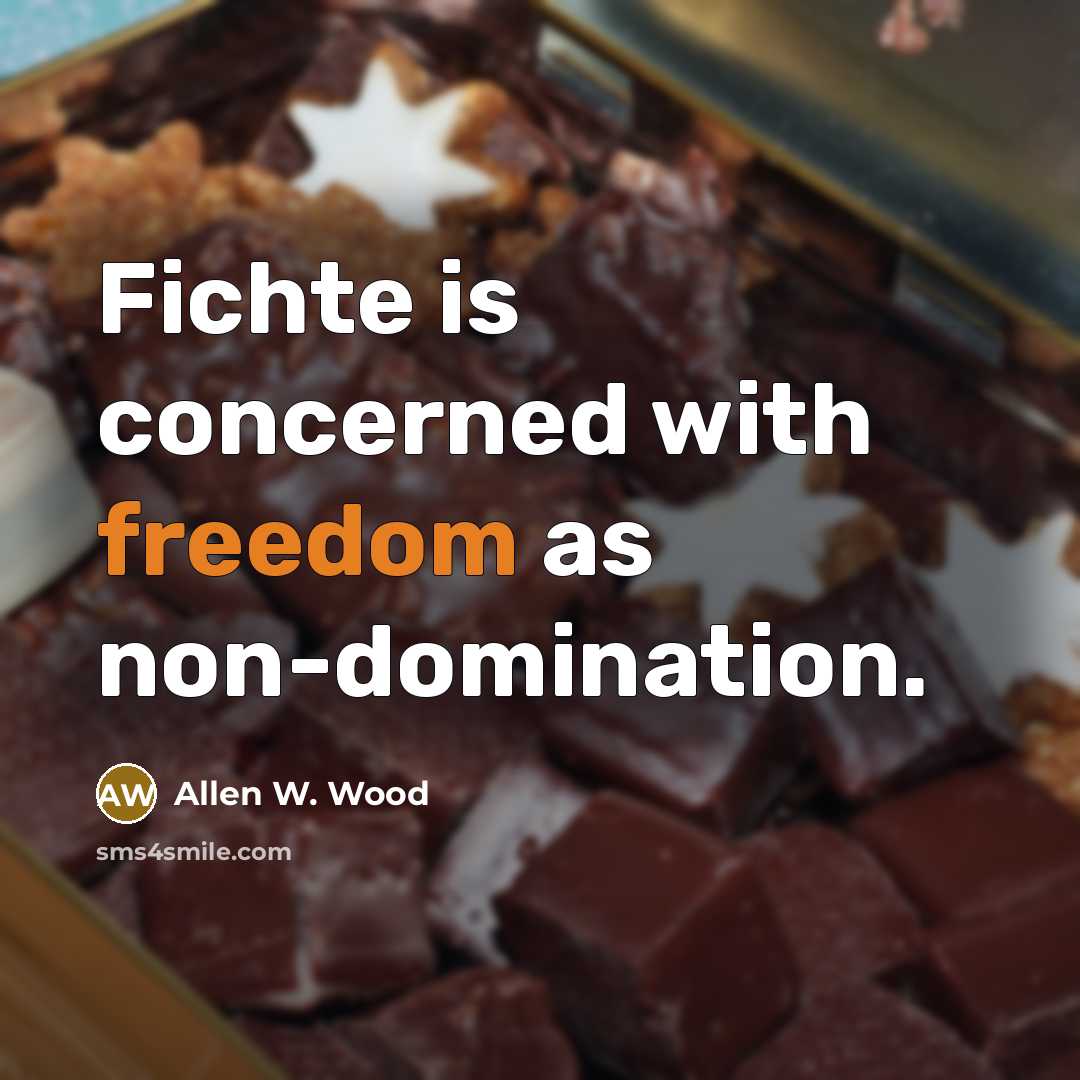 “Fichte is concerned with freedom as non-domination.…” quote by Allen W. Wood