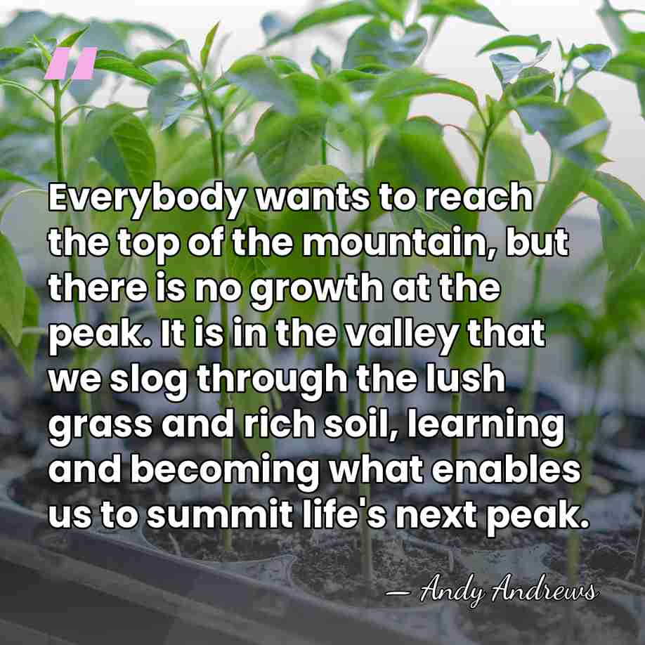 Everybody wants to reach the top of the mountain, but there is&hellip; - Andy Andrews