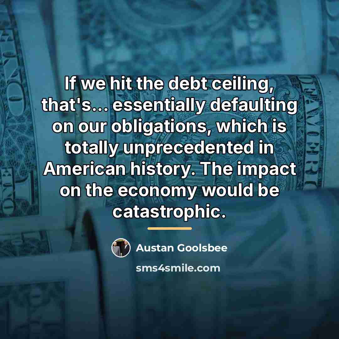 “If we hit the debt ceiling, that's... essentially defaulting on…” quote by Austan Goolsbee
